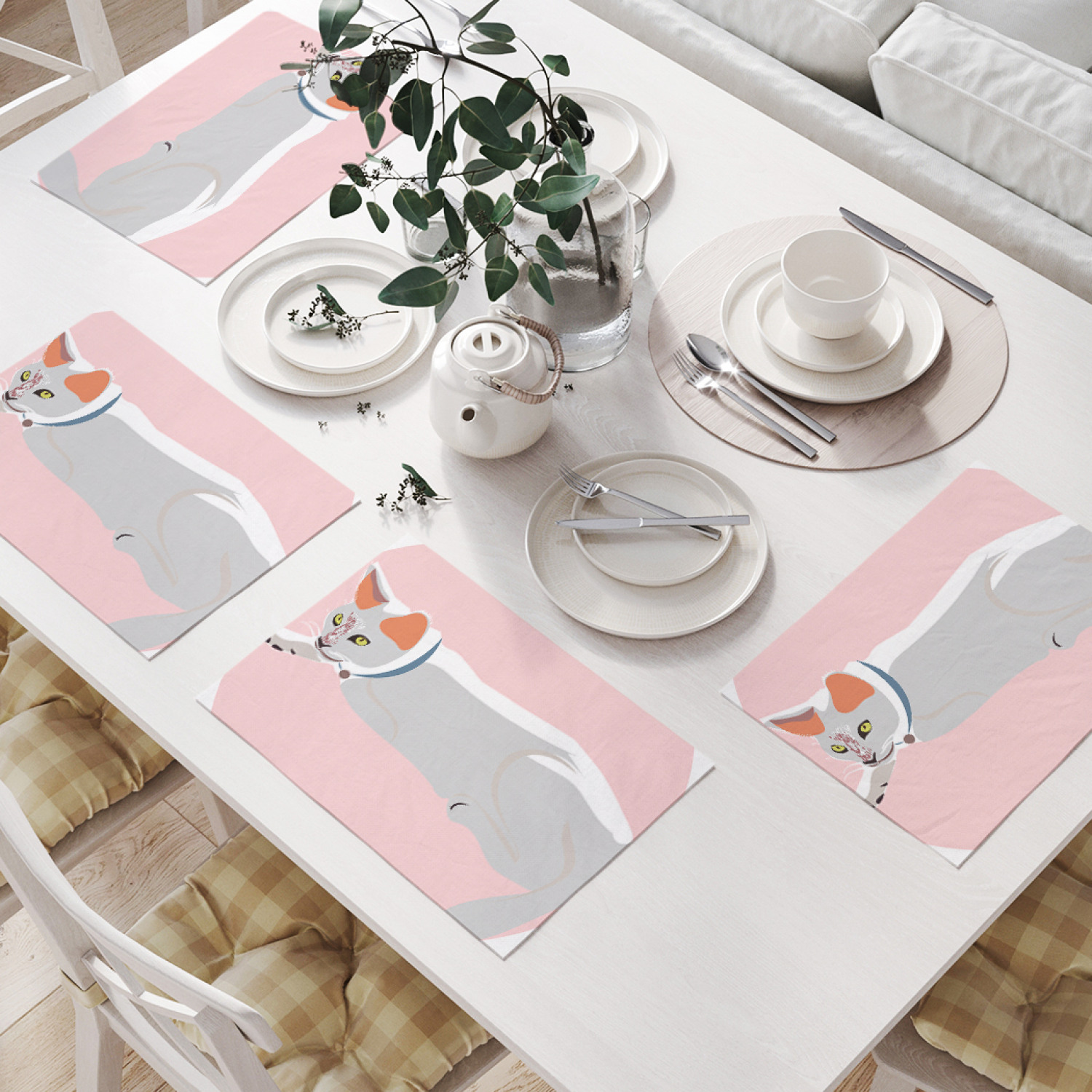 

Комплект салфеток JoyArty "Снежный кот" для сервировки стола (32х46 см, 4 шт.), Снежный кот