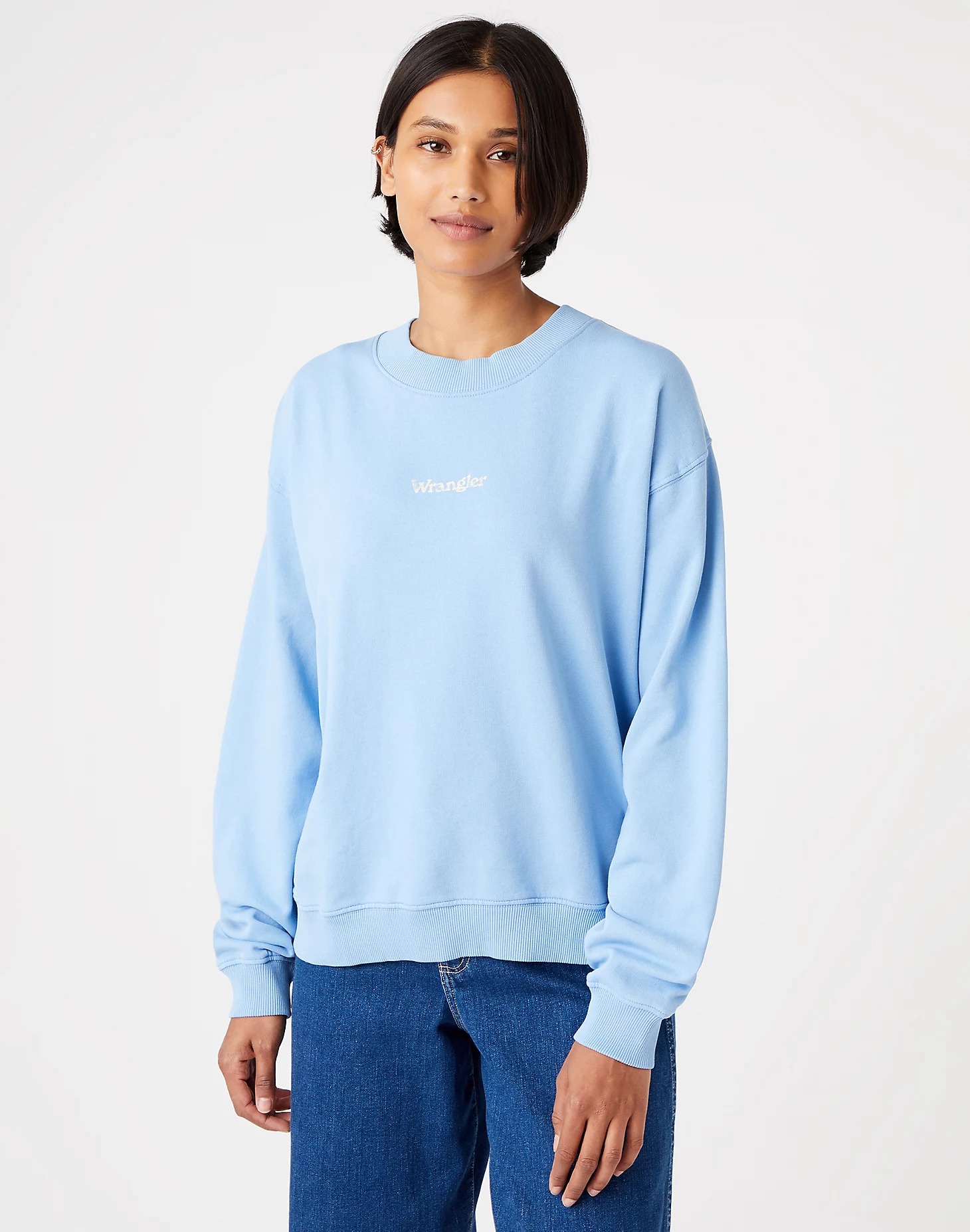 

Свитшот женский Wrangler RETRO SWEAT голубой M, RETRO SWEAT