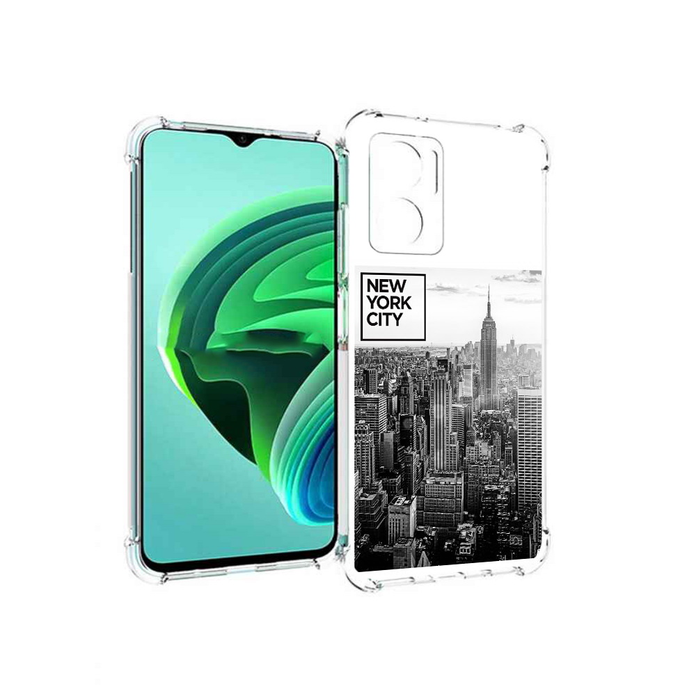 

Чехол MyPads черно белый Нью-Йорк для Xiaomi Redmi Note 11E 5G/Redmi 11 Prime 5G, Прозрачный, Tocco
