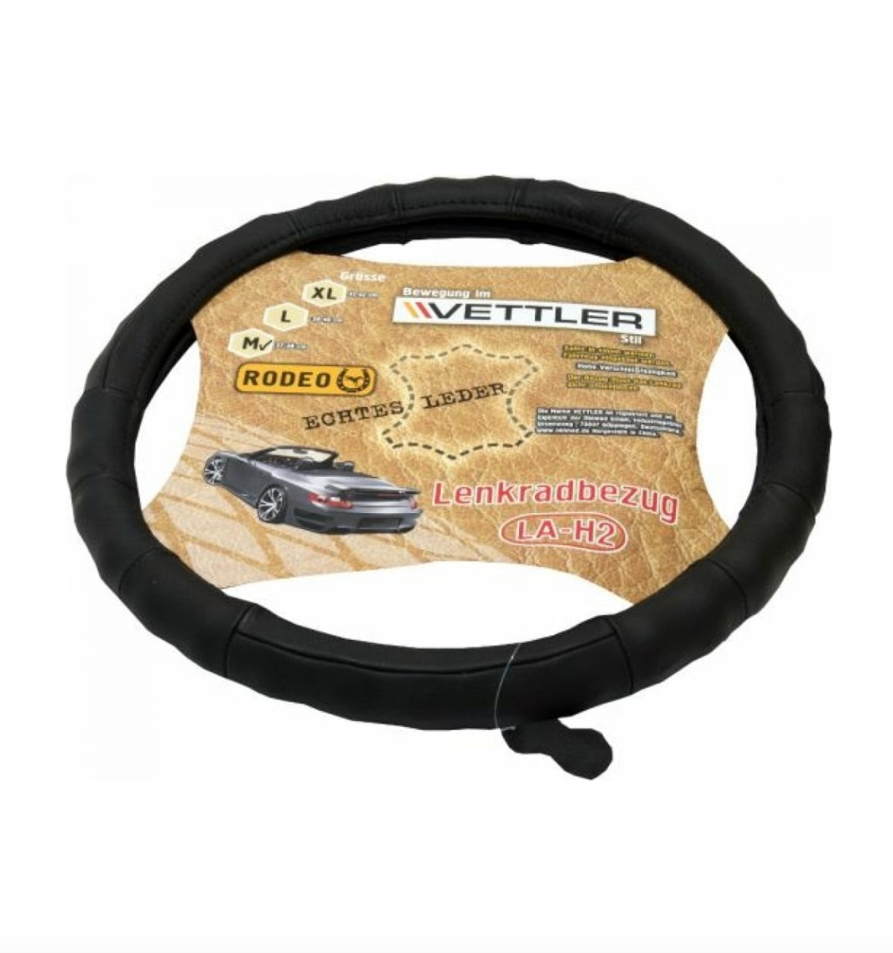 

VETTLER Оплетка на руль M 37-38 см. (2108-15, иномарки) нат кожа Черный VETTLER RODEO