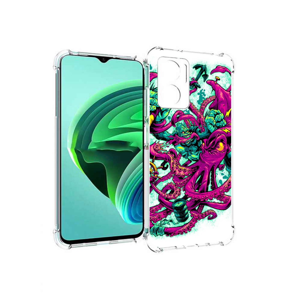 

Чехол MyPads фиолетовый кракен для Xiaomi Redmi Note 11E 5G/Redmi 11 Prime 5G, Прозрачный, Tocco