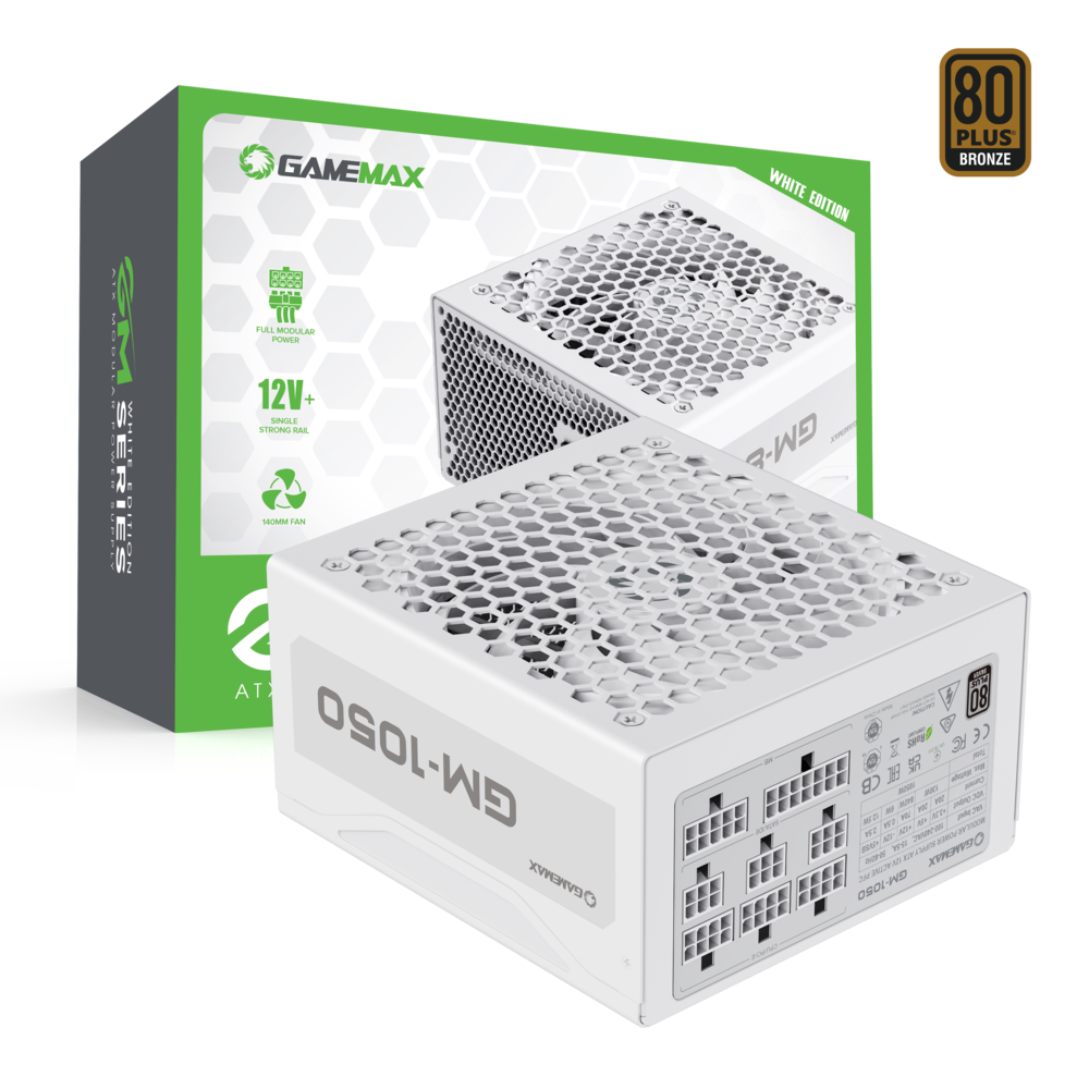 

Блок питания GAMEMAX GM-1050 White Modular 1050W, Белый, GM-1050 White Modular