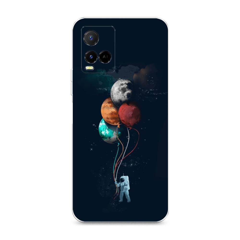 

Чехол на Vivo Y21e "Космонавт с шариками", Разноцветный, 266350-4
