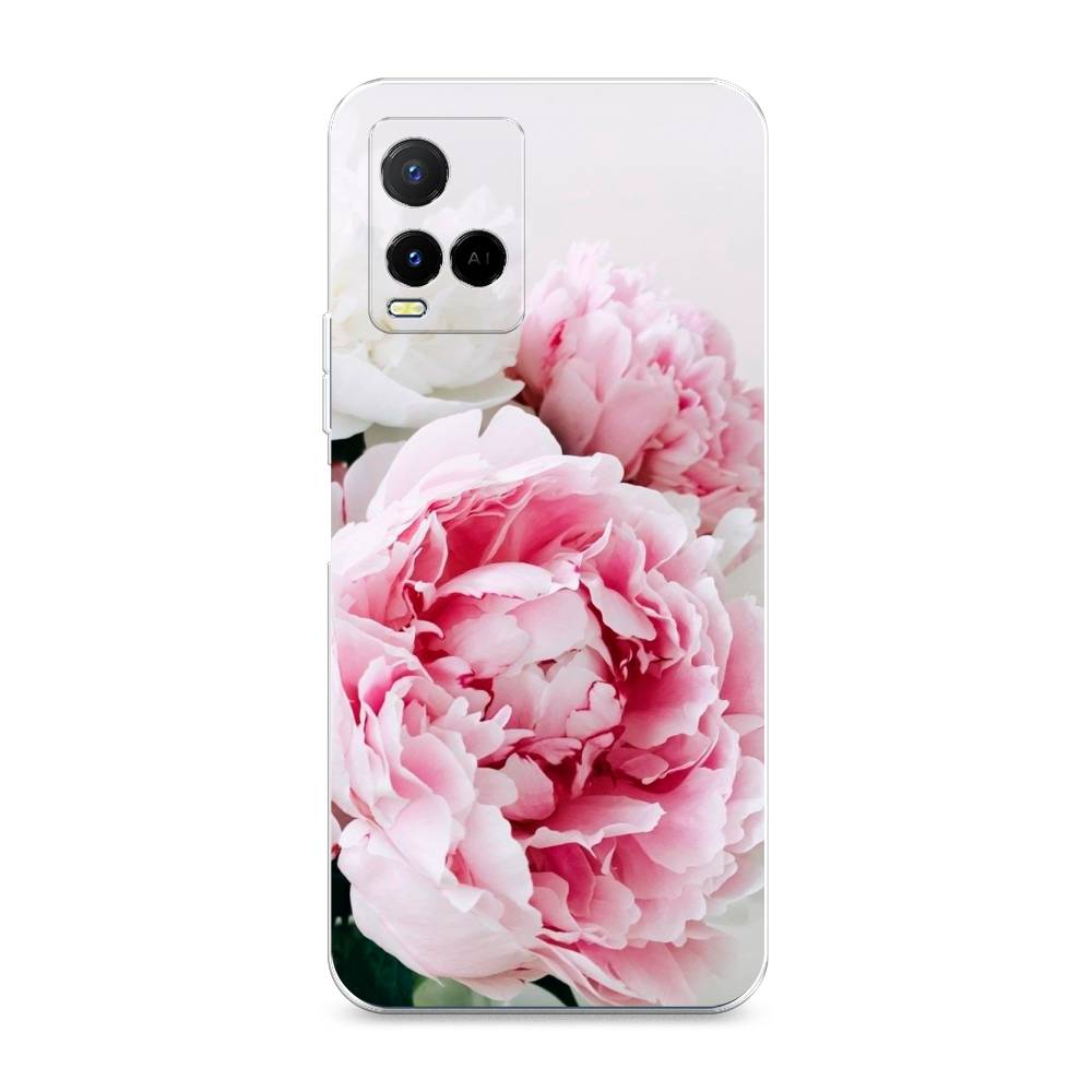 

Чехол на Vivo Y21e "Розовые и белые пионы", Розовый;белый, 266350-2
