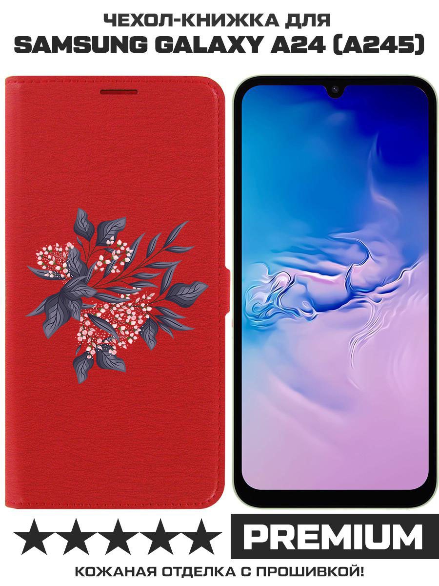 

Чехол-книжка Eco Book для Samsung Galaxy A24 (A245) Розовые бутоны, Красный