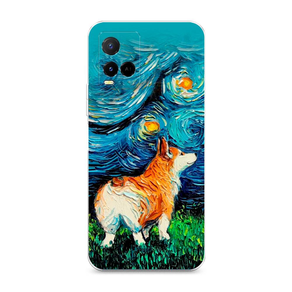 

Чехол на Vivo Y21e "Корги звёздная ночь", Коричневый;белый;зеленый, 266350-1