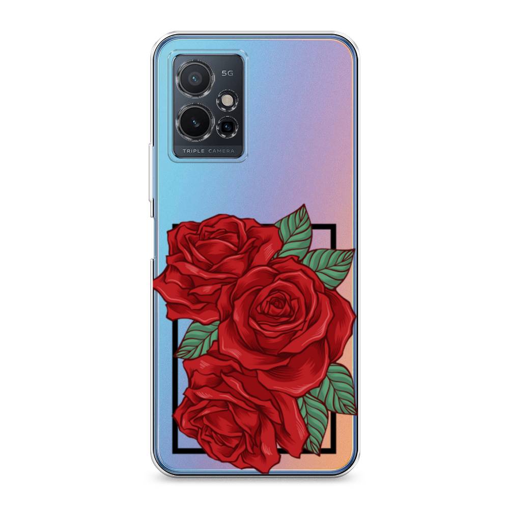 

Чехол на Vivo Y75 5G "Три алые розы", Красный, 266250-2