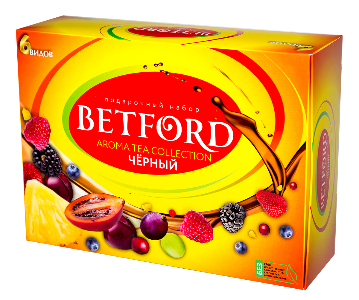 фото Чай betford набор, черный, 6 банок 1450 г