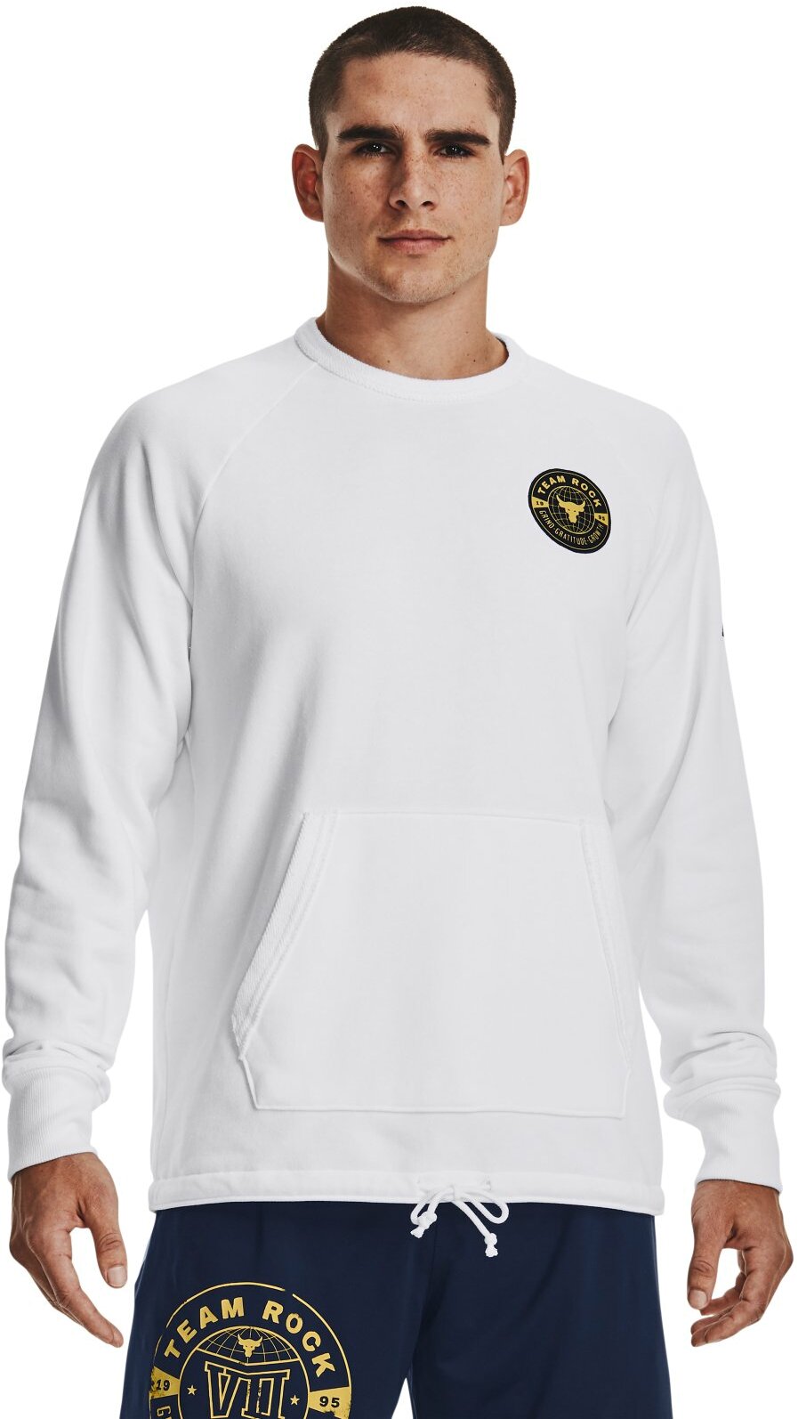 Лонгслив мужской Under Armour Ua Pjt Rk Hvywght Terry Crew белый SM