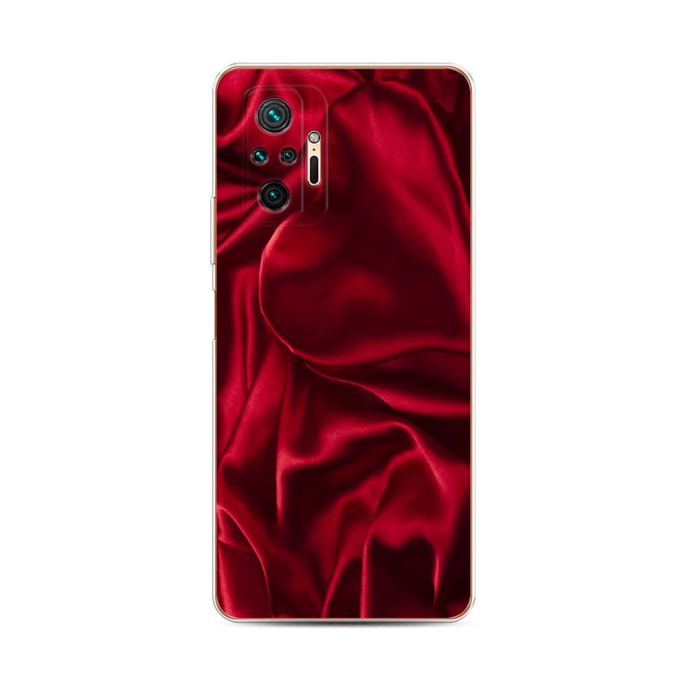 фото Силиконовый чехол "текстура красный шелк" на xiaomi redmi note 10 pro awog