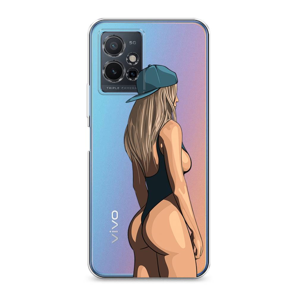 

Чехол на Vivo Y75 5G "Девушка в черном купальнике", Зеленый;бежевый;черный, 266250-6