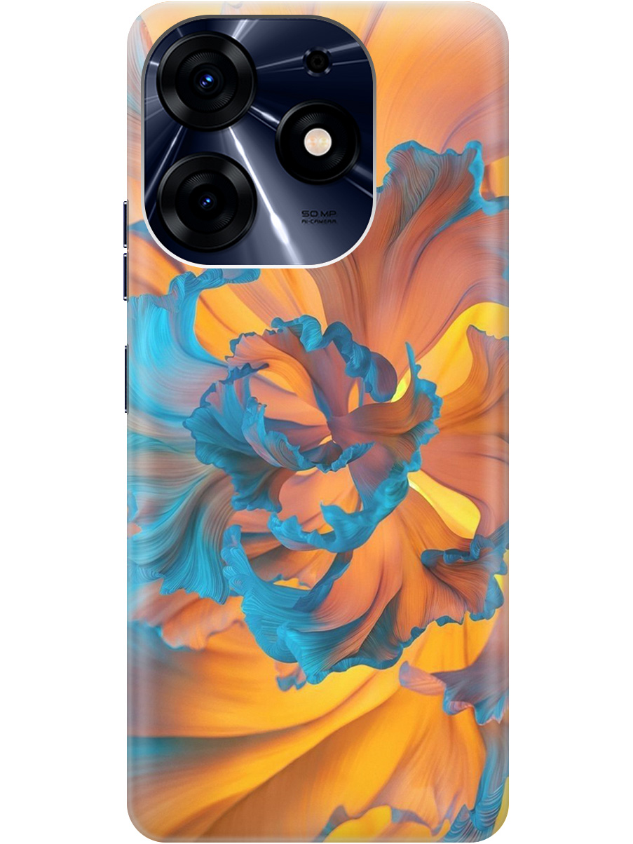 

Силиконовый чехол на Tecno Spark 10 Pro с принтом "Желто-синий цветок" прозрачный, Голубой;желтый, 20010232