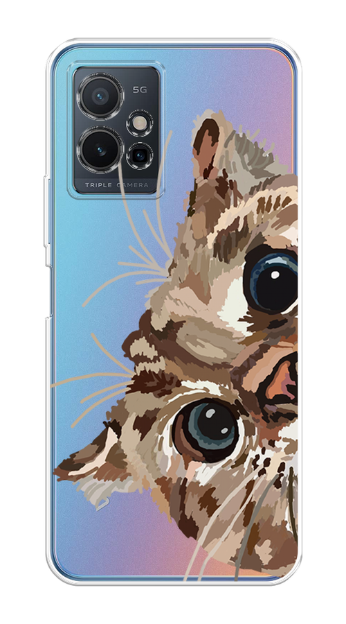 

Чехол на Vivo Y75 5G "Любопытный кот", Коричневый;синий;черный, 266250-1