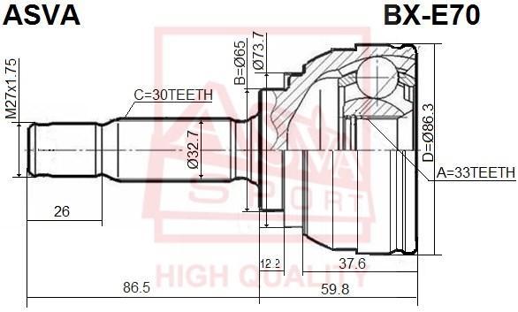 

ШРУС ASVA BXE70