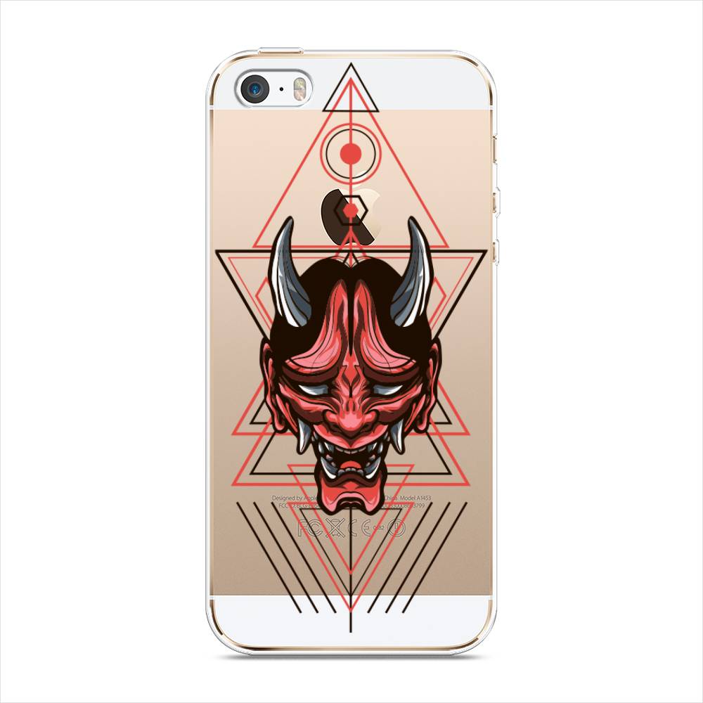 

Чехол на Apple iPhone 5 "Hanya Oni mask", Серый;красный;черный, 10350-4