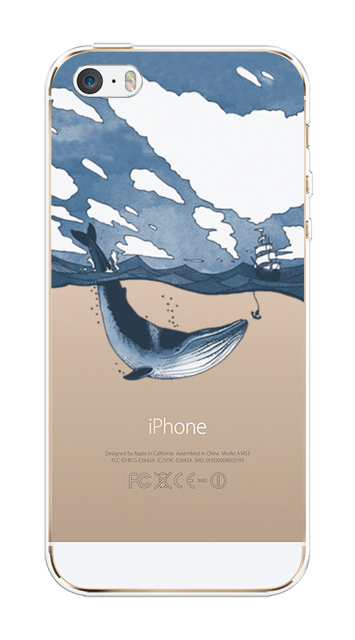 

Чехол на Apple iPhone 5/5S/SE "Большой кит", Синий, 10350-1