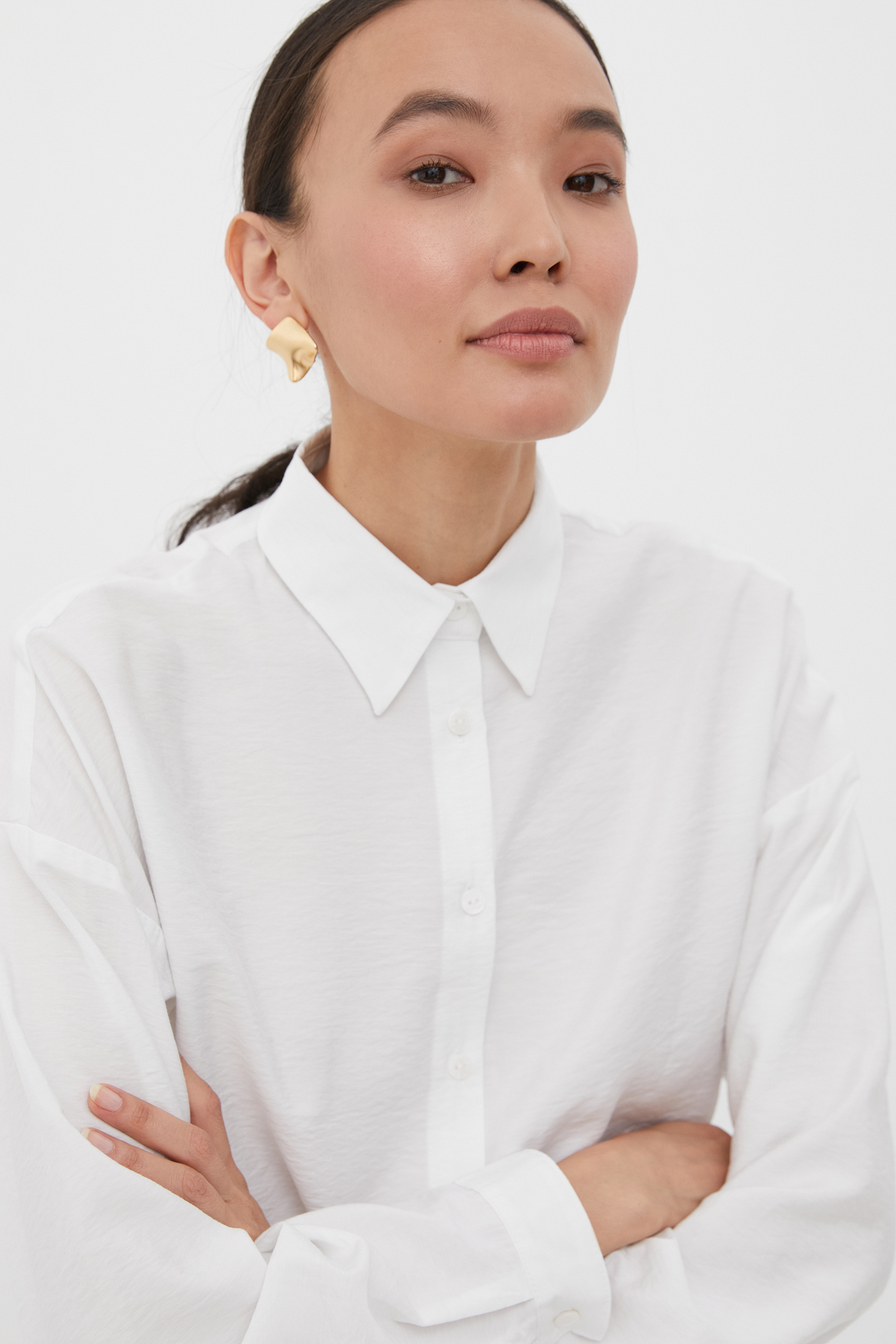 

Рубашка женская Finn Flare FSC11044 белая XL, Белый, FSC11044