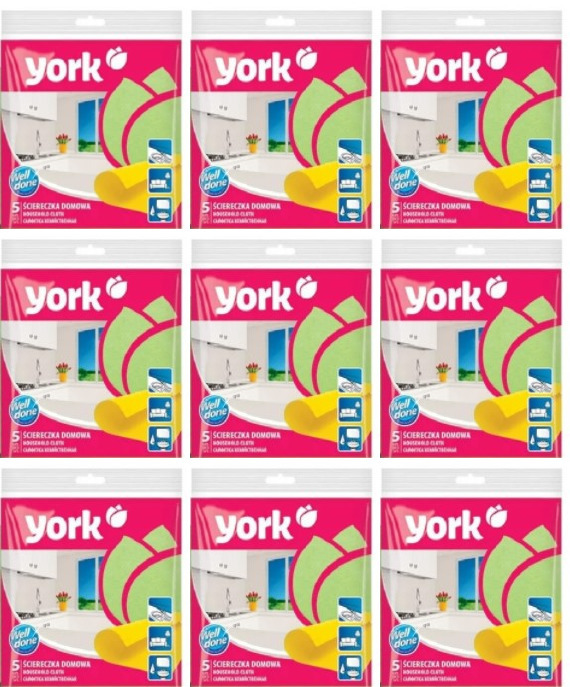 

Салфетки для уборки York сухие 3шт/уп 9 уп, 5903355000068