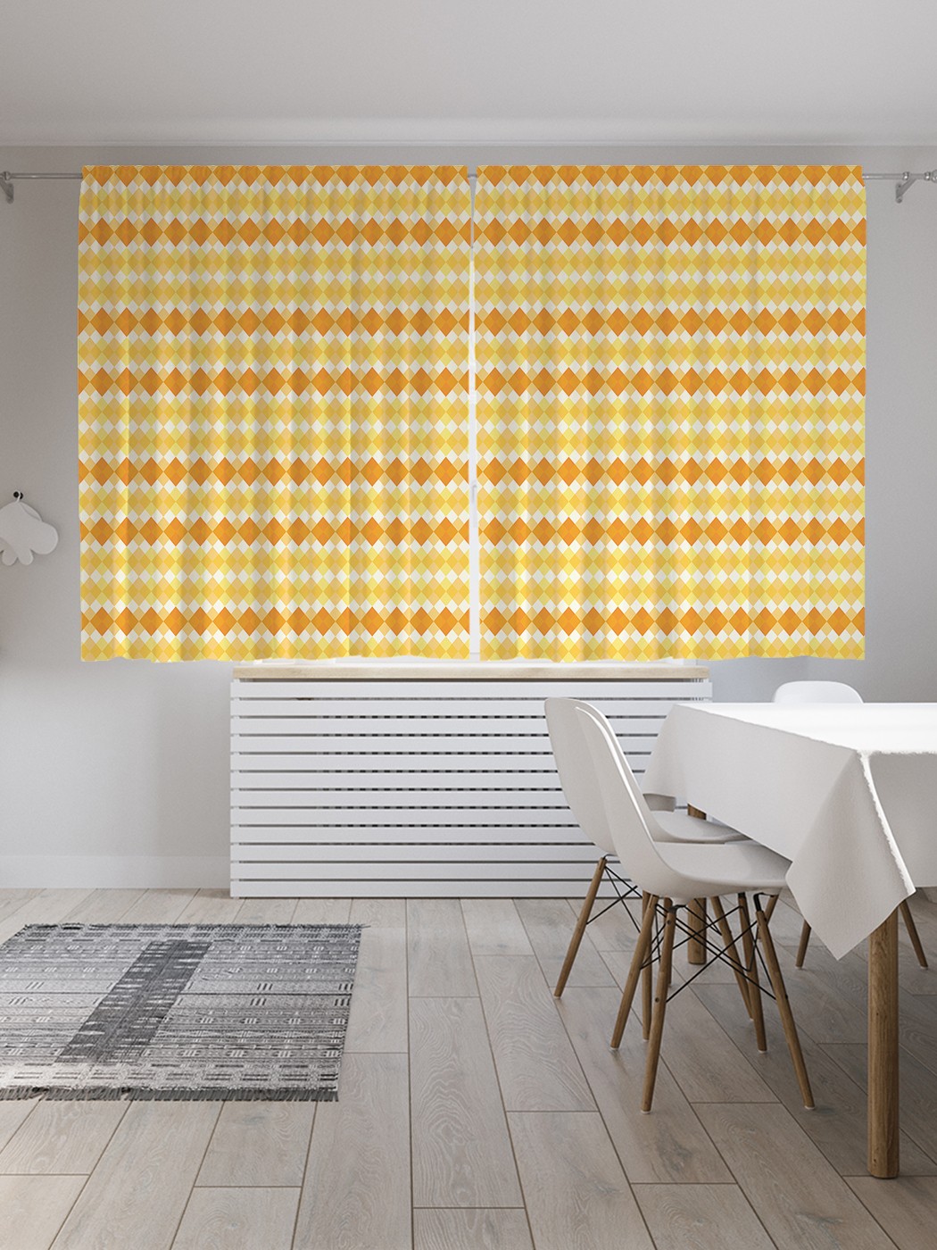 

Классические шторы JoyArty "Монохромные ромбы", серия Oxford DeLux, 2 полотна 145x180 см, Монохромные ромбы