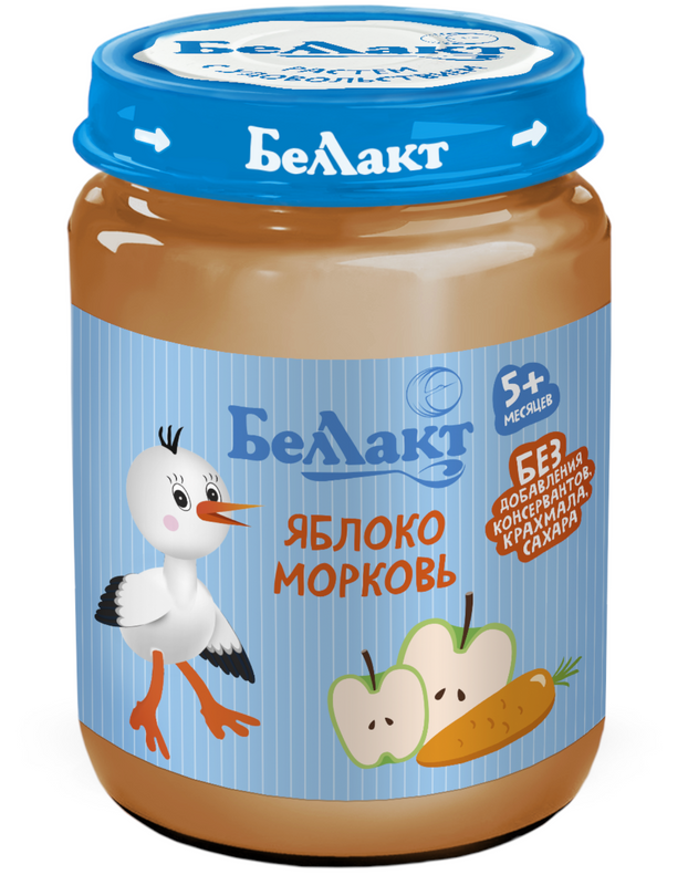 

Пюре детское Беллакт яблоко морковь 170 г x 6 шт