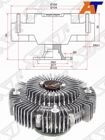 Вискомуфта Toyota Land Cruiser Prado Grj150 1grfe 09- Sat арт ST-170-0009 8487₽