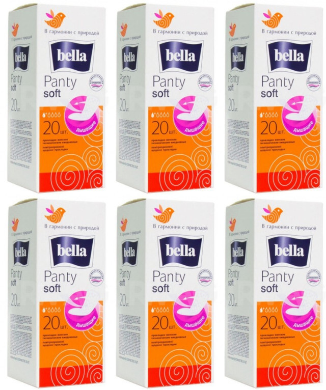 Прокладки ежедневные Bella panty soft толщина 3мм 20шт/уп 6 уп