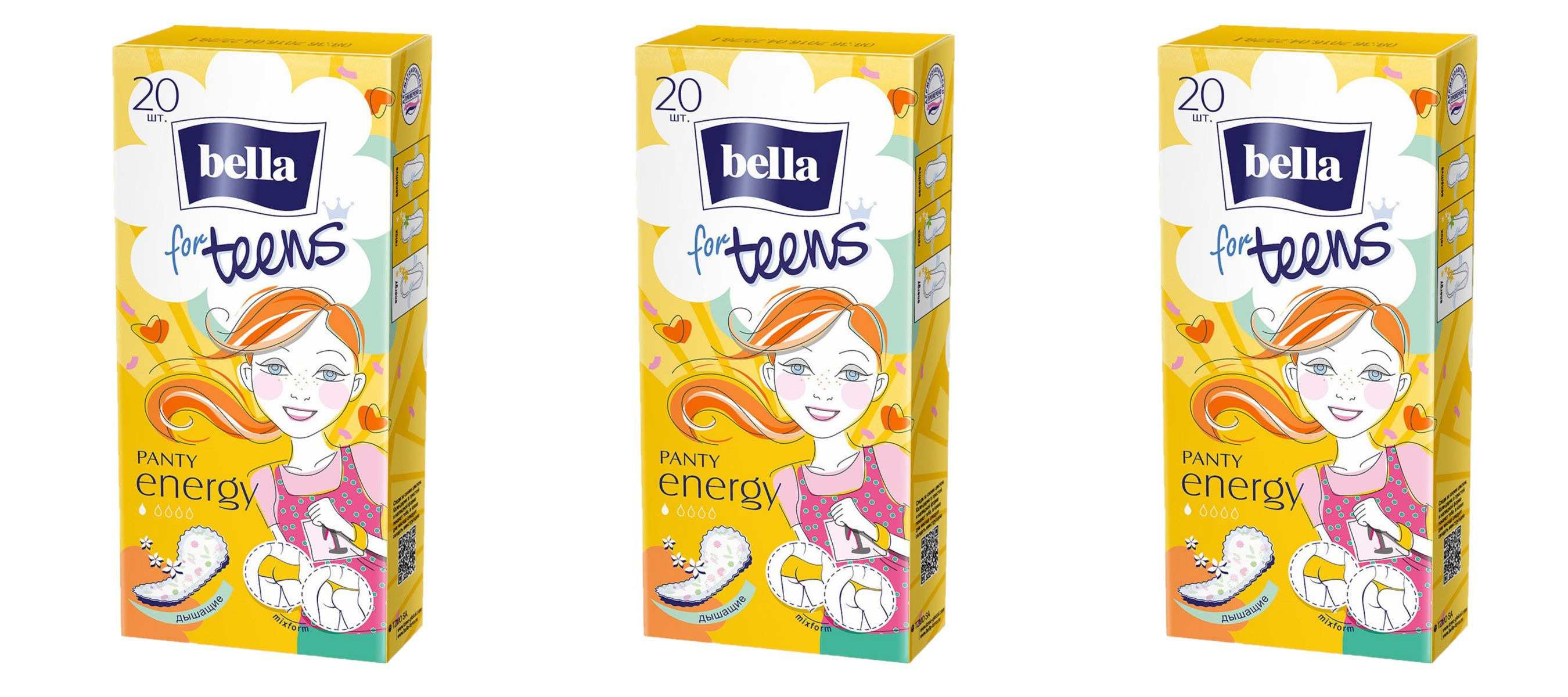 Прокладки ежедневные Bella for teens panty energy deo 20шт/уп 3шт ежедневные прокладки bella panty ultra young energy 20 шт