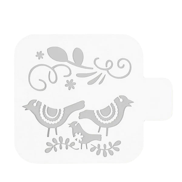 

Трафарет Птицы 9х9 см, Белый