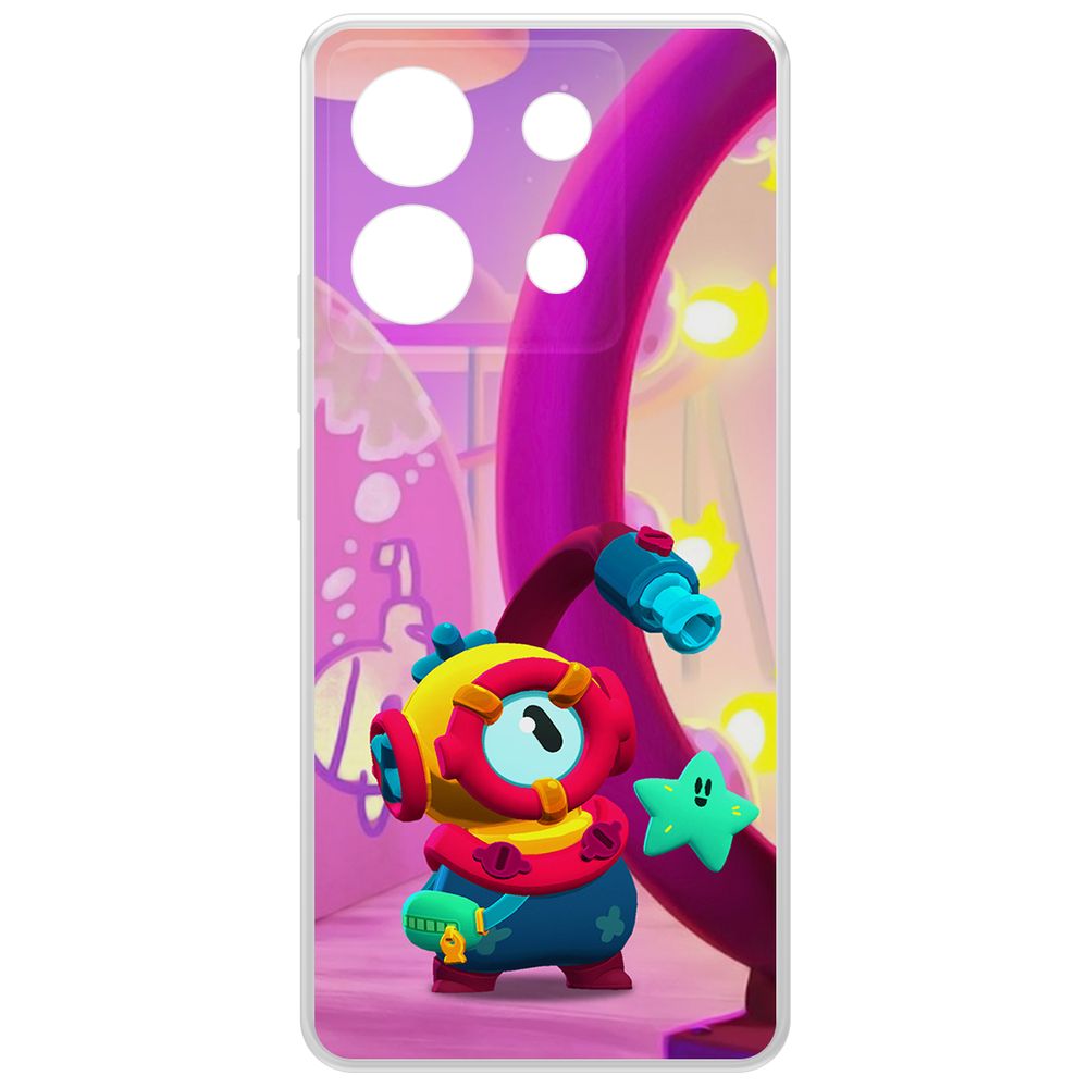 

Чехол-накладка Krutoff Clear Case Brawl Stars-Отис для Xiaomi Redmi Note 13 Pro 5G, Прозрачный