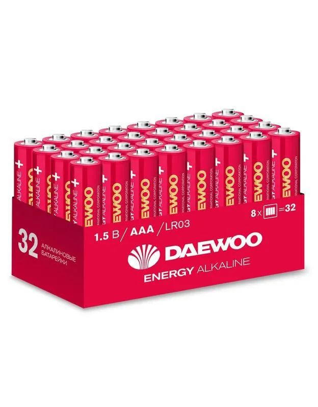 Элемент питания алкалиновый AAA/LR03 1.5В Energy Alkaline 2021 Pack-32 (уп.32шт) Daewoo 50