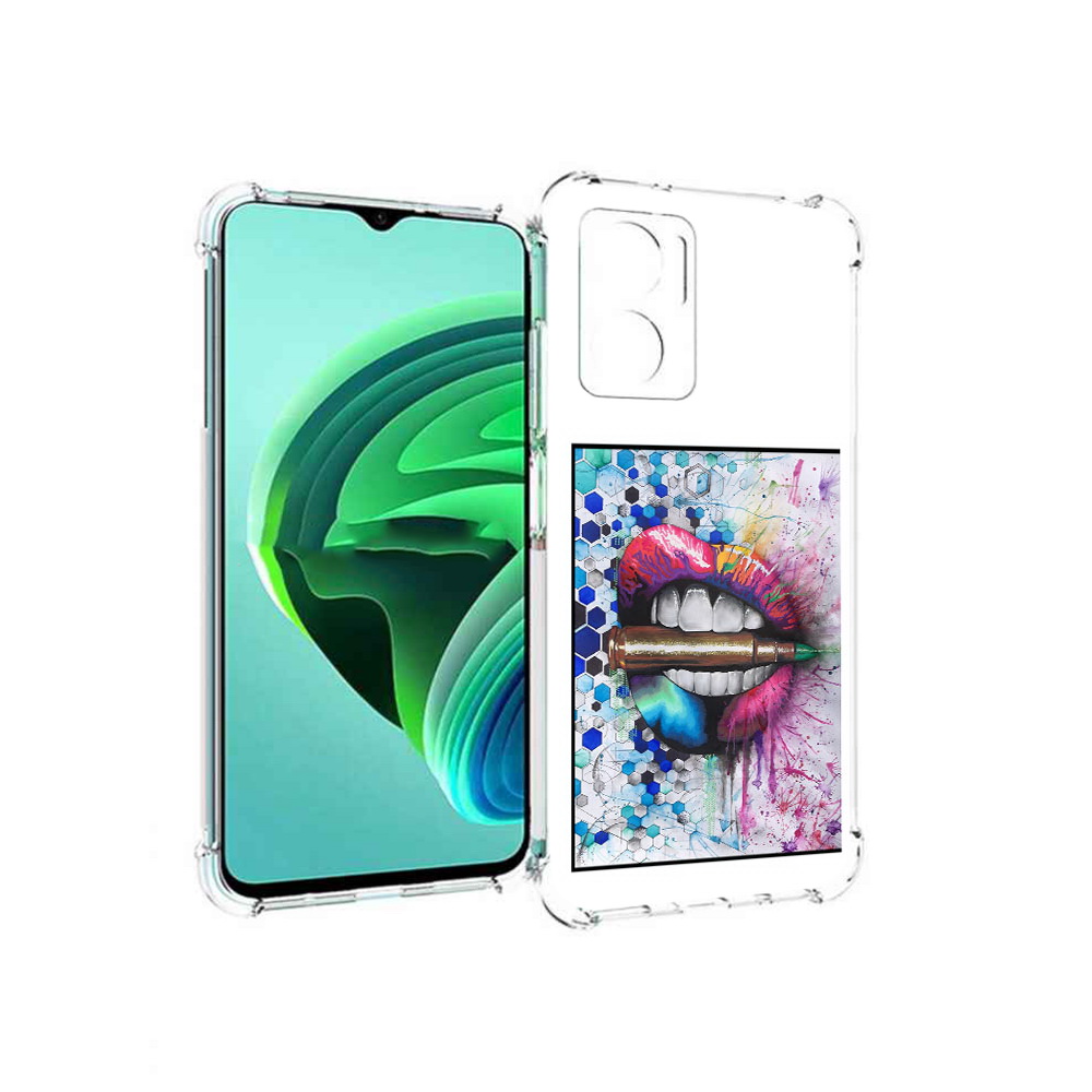 

Чехол MyPads разноцветные губы с пулей для Xiaomi Redmi Note 11E 5G, Прозрачный, Tocco