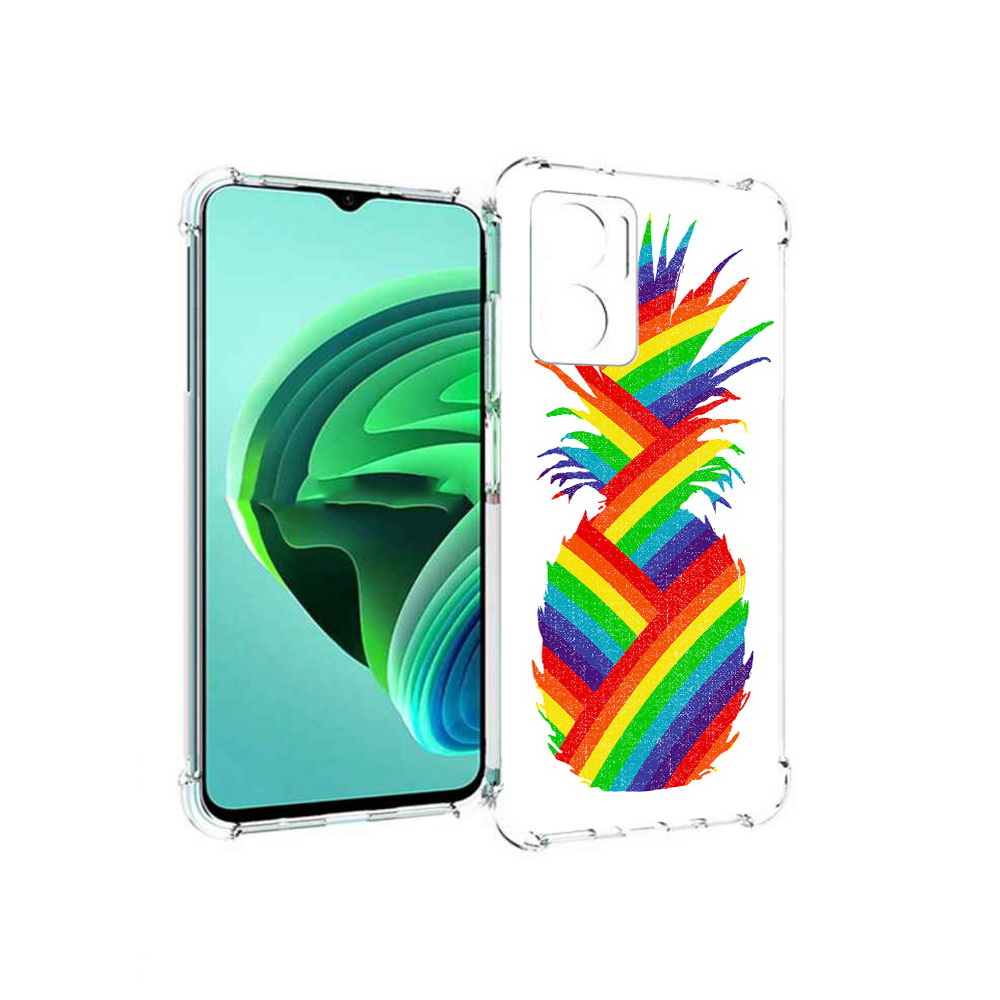 Чехол MyPads радужный ананас для Xiaomi Redmi Note 11E 5G/Redmi 11 Prime 5G