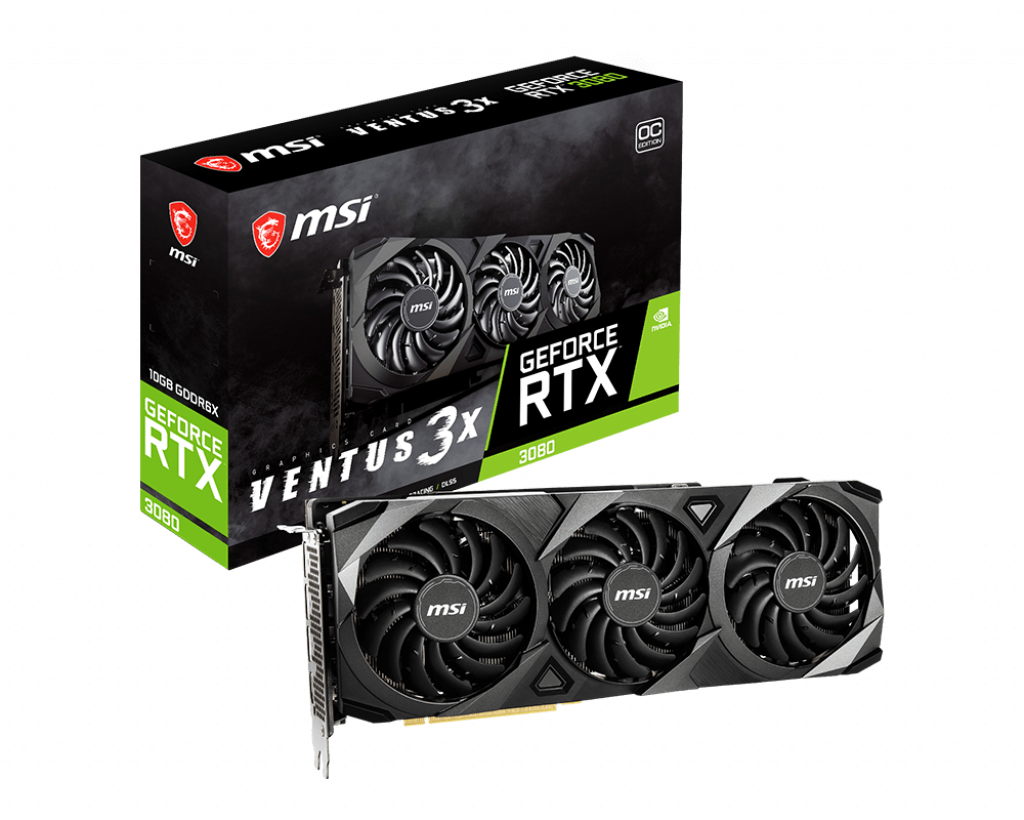 фото Видеокарта msi nvidia geforce rtx 3080 ventus 3x 10g oc (602-v389-07s)