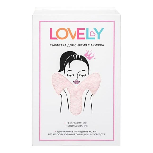 

Салфетка Lovely для снятия макияжа 34 х 27 см в ассортименте (цвет по наличию), Белый