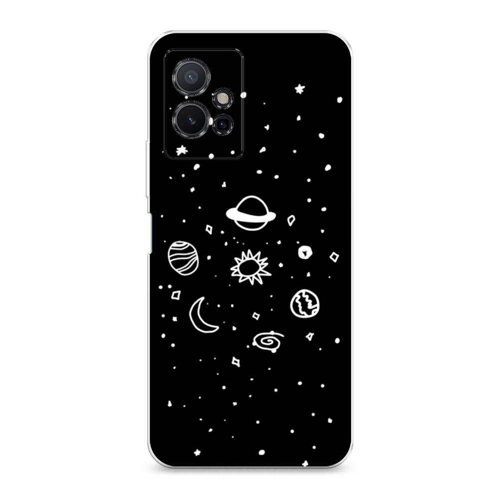 

Чехол на Vivo Y75 5G "Дудл солнечной системы", Бежевый;серый, 266250-2