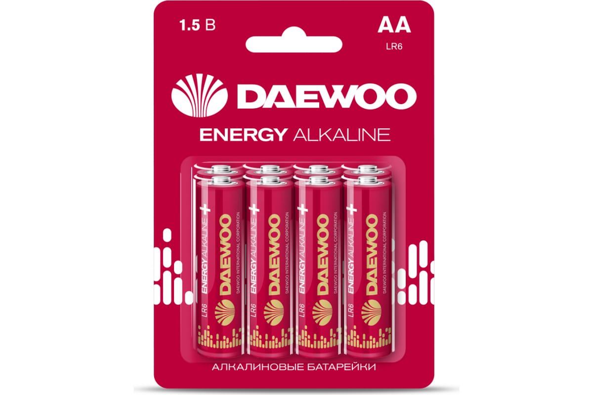 Элемент питания алкалиновый AA/LR6 1.5В Energy Alkaline 2021 BL-8 (уп.8шт) Daewoo 5031081