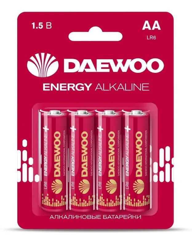 Элемент питания алкалиновый AA/LR6 1.5В Energy Alkaline 2021 BL-4 (уп.4шт) Daewoo 5029781