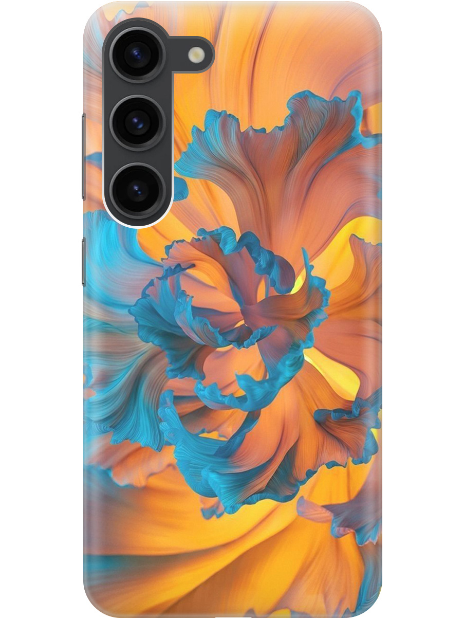

Силиконовый чехол на Samsung Galaxy S23 с принтом "Желто-синий цветок" прозрачный, Голубой;желтый, 20010217