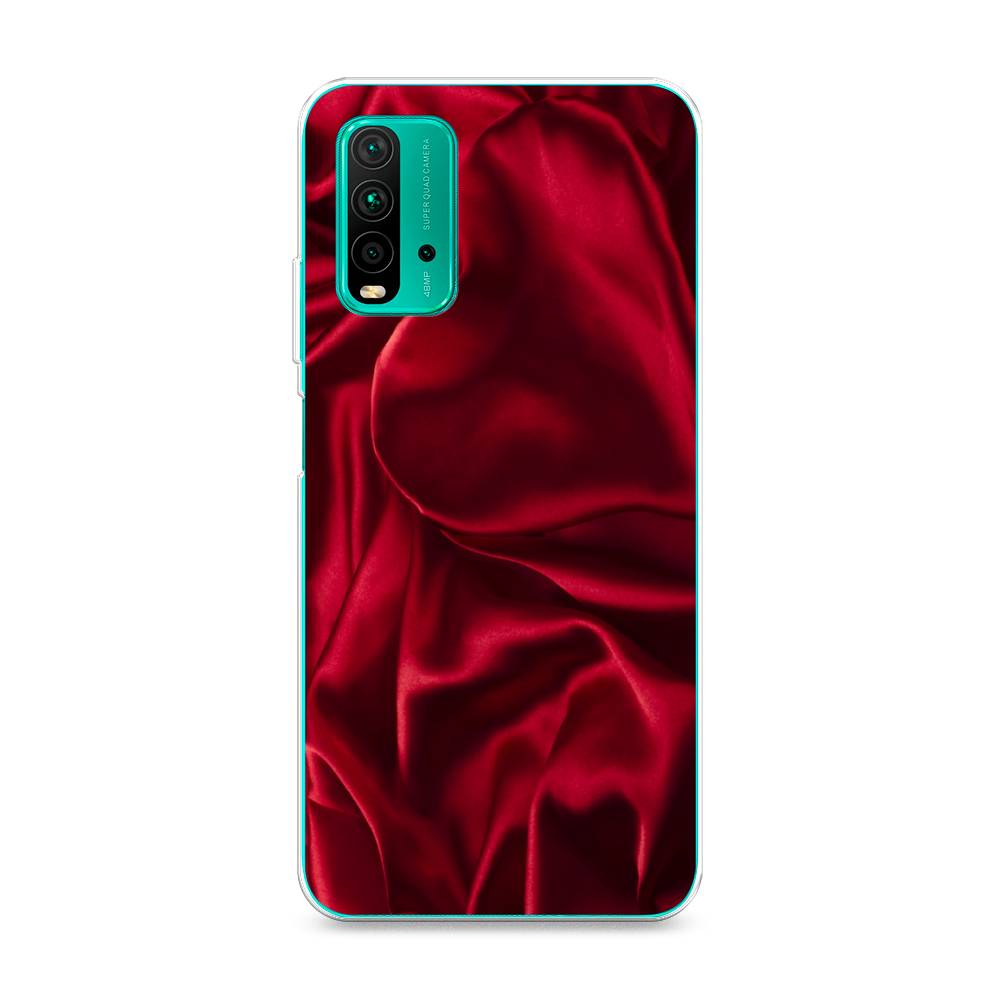 фото Силиконовый чехол "текстура красный шелк" на xiaomi redmi 9t awog