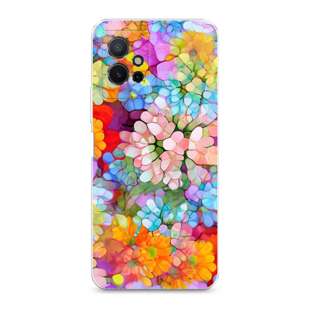 

Чехол на Vivo Y75 5G "Цветы витраж", Оранжевый;розовый;голубой, 266250-3