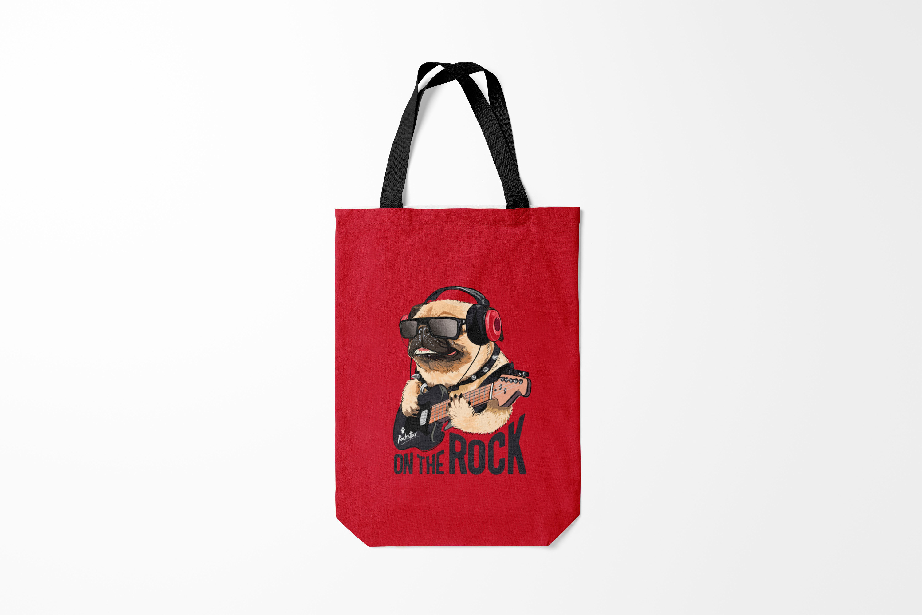 

Сумка шoппер унисекс Burnettie Мопс On the rock, черный, Мопс On the rock