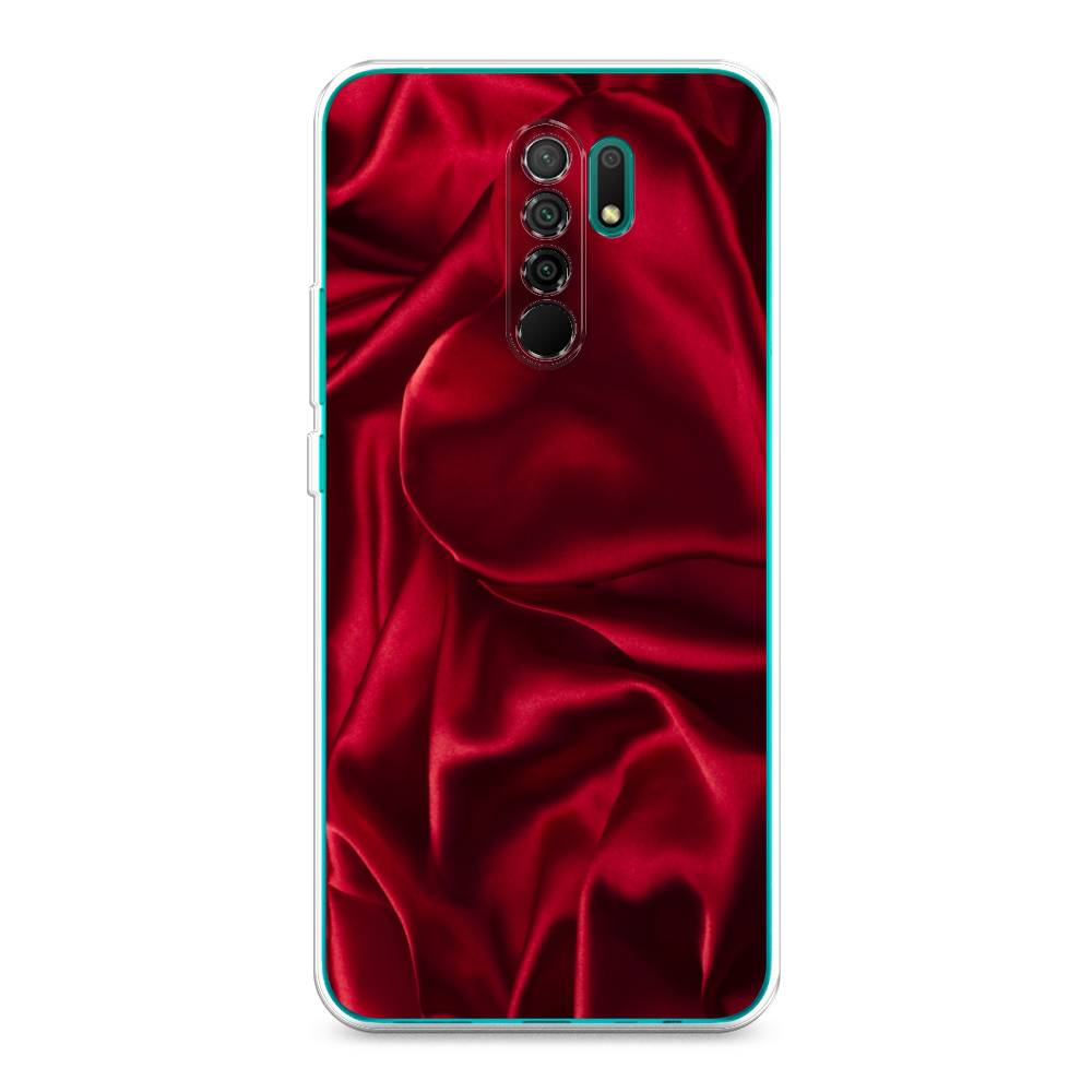 фото Силиконовый чехол "текстура красный шелк" на xiaomi redmi 9 awog