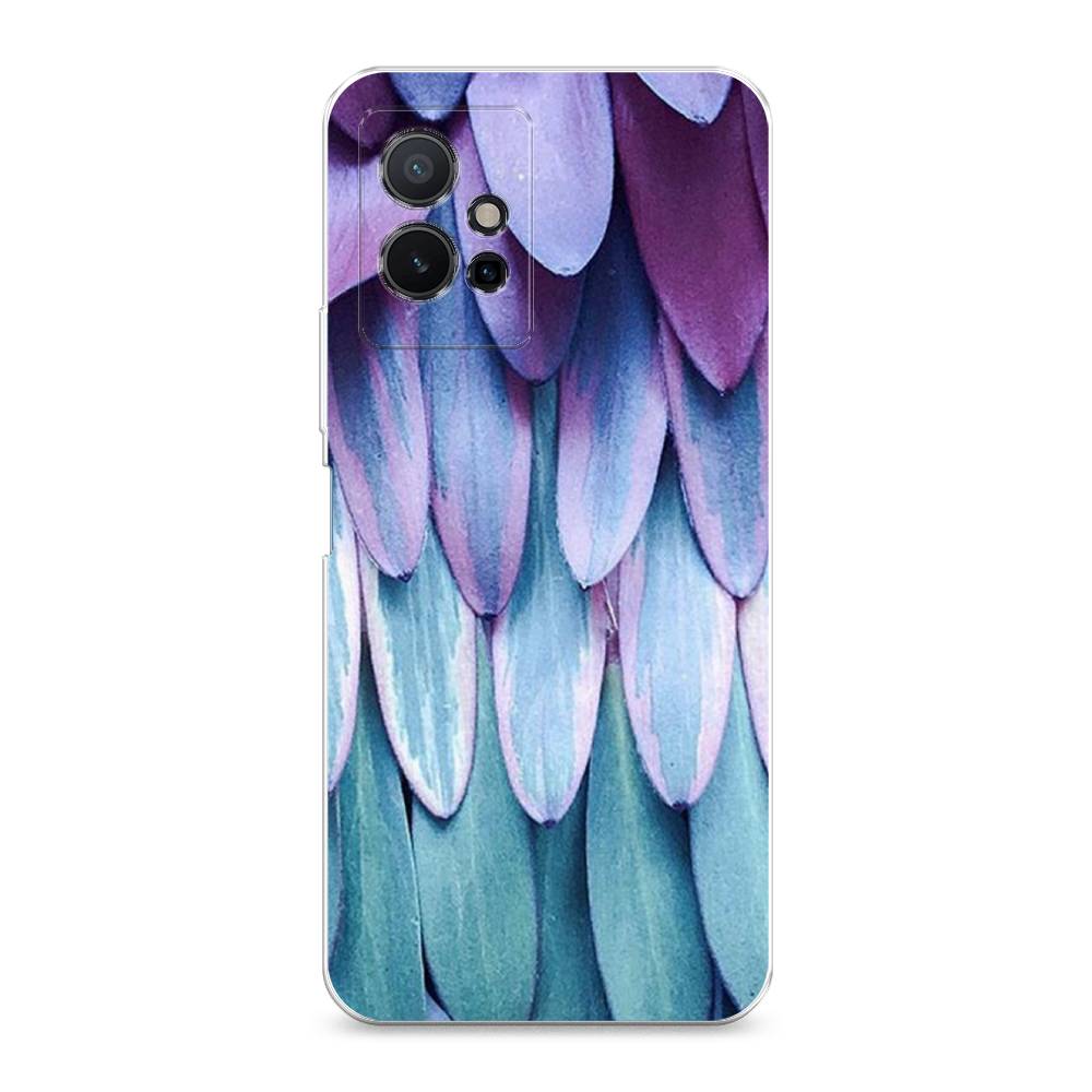 

Чехол на Vivo Y75 5G "Синее перо", Фиолетовый;голубой, 266250-3