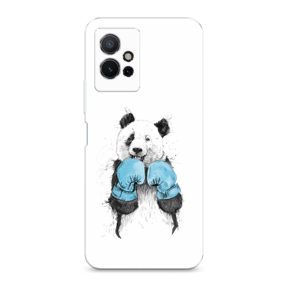 

Чехол на Vivo Y75 5G "Панда боксер", Голубой;белый;серый, 266250-1