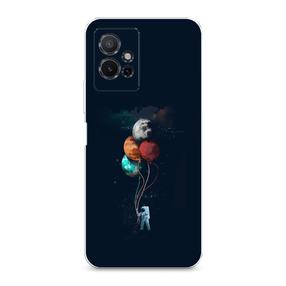

Чехол на Vivo Y75 5G "Космонавт с шариками", Разноцветный, 266250-4