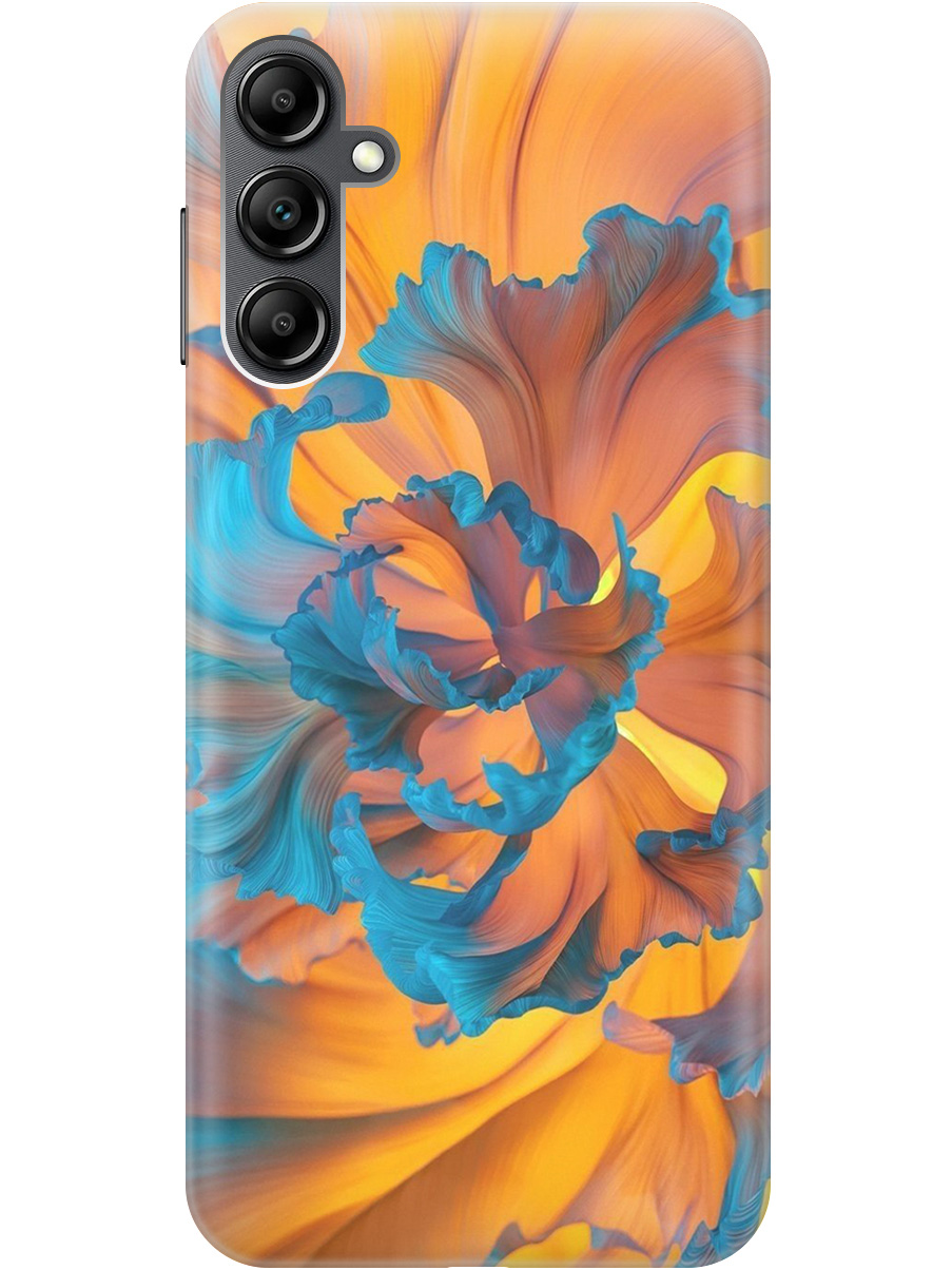 

Силиконовый чехол на Samsung Galaxy A14 с принтом "Желто-синий цветок" прозрачный, Голубой;желтый, 20010205