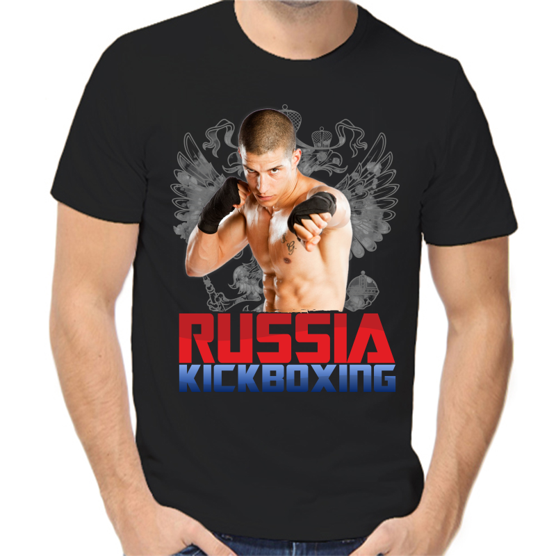 

Футболка мужская черная 48 р-р russia kickgboxing, Черный, fm_russia_kingboxing