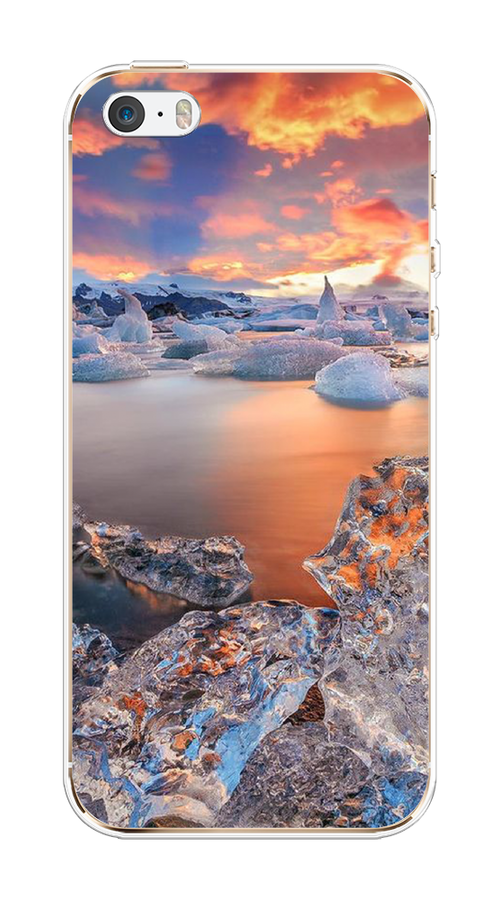 

Чехол на Apple iPhone 5 "Ледники", Синий;оранжевый, 10350-2