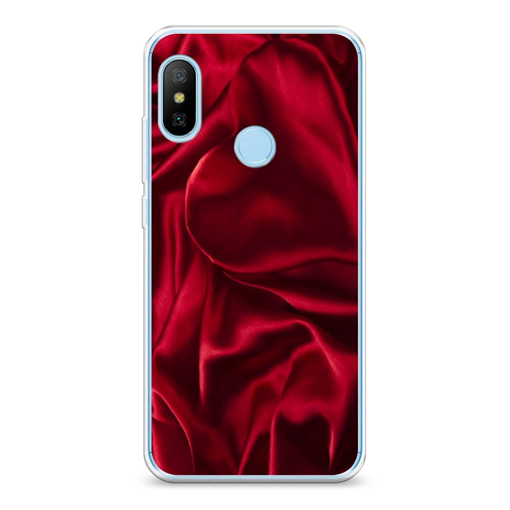 фото Силиконовый чехол "текстура красный шелк" на xiaomi redmi 6 pro awog