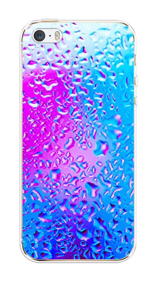 

Чехол на Apple iPhone 5/5S/SE "Капли на стекле", Голубой;розовый, 10350-3